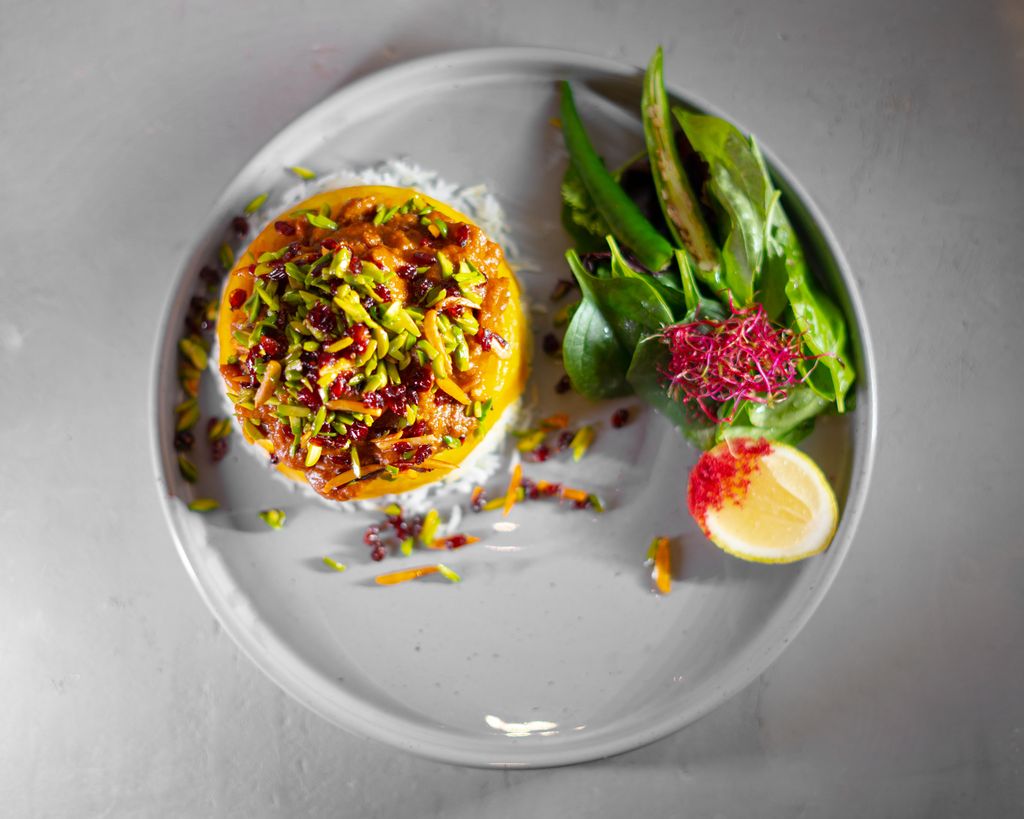 کته سبزی پلو